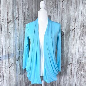 Grass Collection Open Front Cardigan | Blue | Lightweight | Medium | 3/4 Sleeve